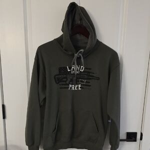 Lincoln Outfitters Green Hoodie "Land Of The Free"